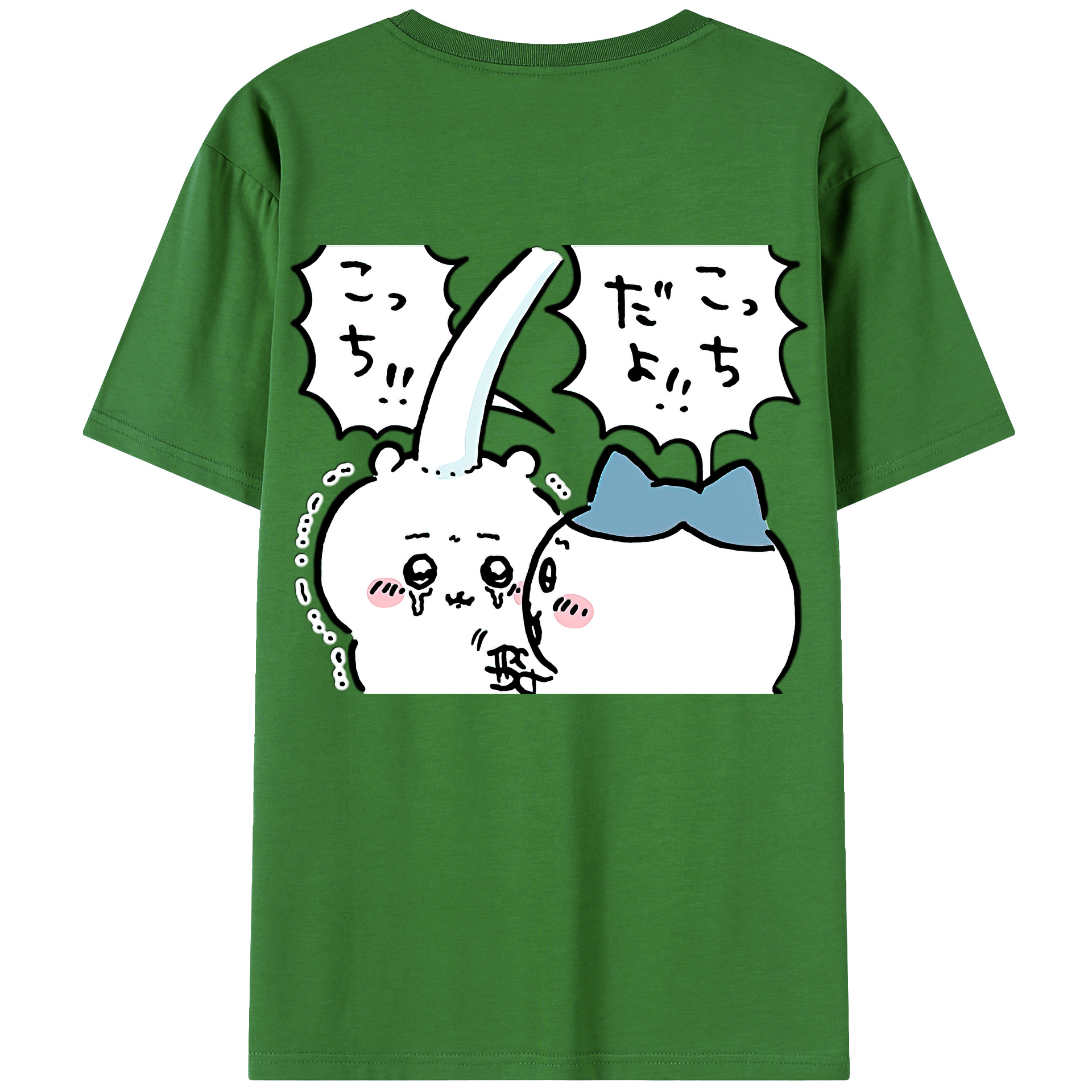 （画像用） ちいかわ ハチワレ Chii-kawa hachiware レディース半袖Tシャツ(バックプリント)